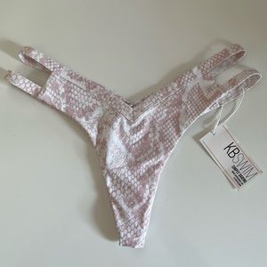 KB SWIM Baby Pink Snake Print Bikini Bottom